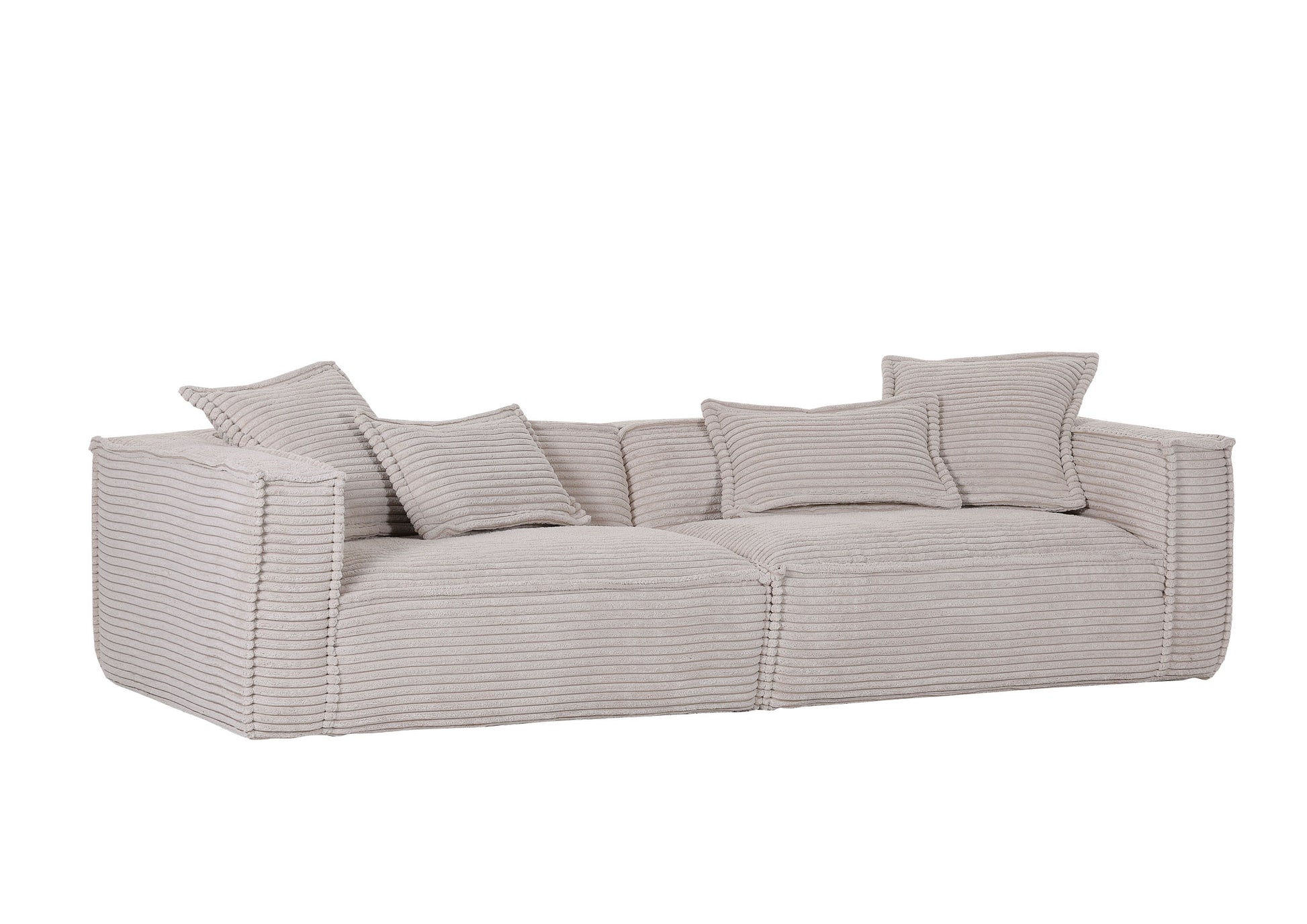 Sofa möbel-outlet-24 Wohnlandschaft + – Big Couch Cord +Kissen Armlehnen Stoff +